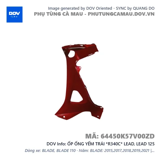 ỐP ỐNG YẾM TRÁI *R340C* LEAD, LEAD 125 — 64450K57V00ZD