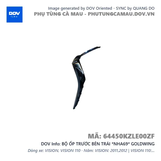 BỘ ỐP TRƯỚC BÊN TRÁI *NHA69* GOLDWING — 64450KZLE00ZF