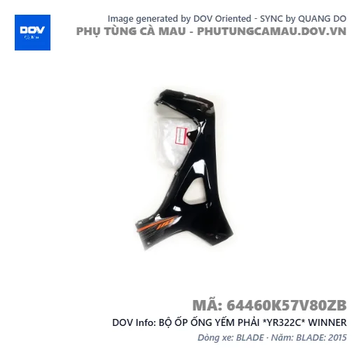 BỘ ỐP ỐNG YẾM PHẢI *YR322C* WINNER — 64460K57V80ZB