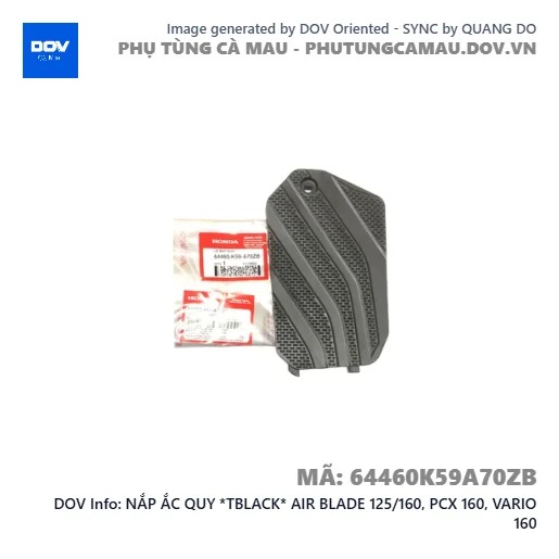 NẮP ẮC QUY *TBLACK* AIR BLADE 125/160, PCX 160, VARIO 160 — 64460K59A70ZB