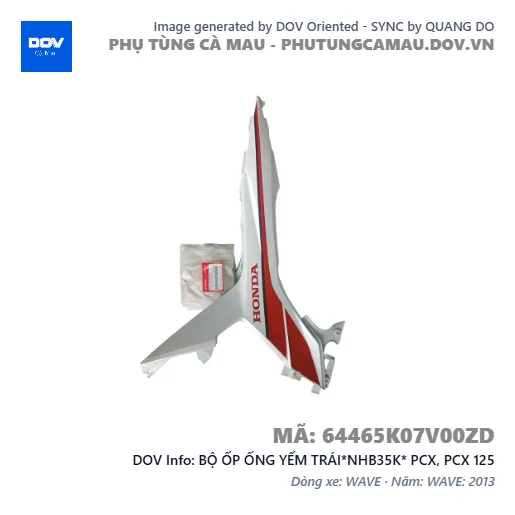 BỘ ỐP ỐNG YẾM TRÁI*NHB35K* PCX, PCX 125 — 64465K07V00ZD