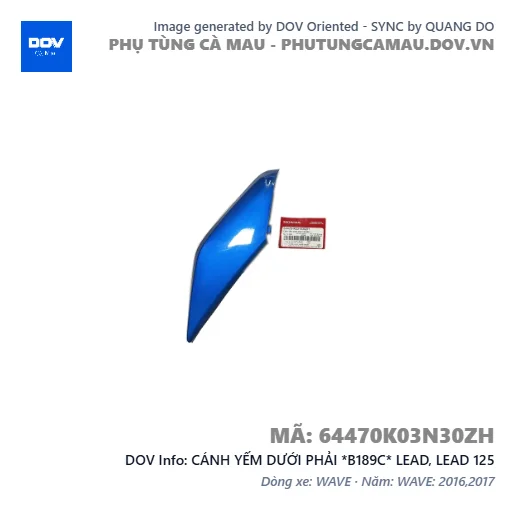 CÁNH YẾM DƯỚI PHẢI *B189C* LEAD, LEAD 125 — 64470K03N30ZH