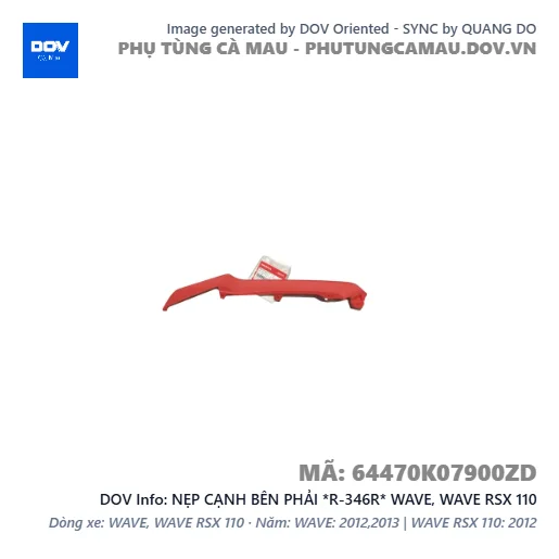 NẸP CẠNH BÊN PHẢI *R-346R* WAVE, WAVE RSX 110 — 64470K07900ZD