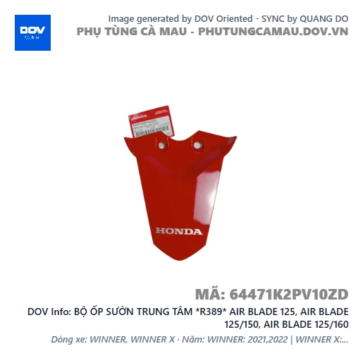 BỘ ỐP SƯỜN TRUNG TÂM *R389* AIR BLADE 125, AIR BLADE 125/150, AIR BLADE 125/160 — 64471K2PV10ZD