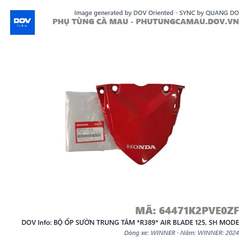 BỘ ỐP SƯỜN TRUNG TÂM *R389* AIR BLADE 125, SH MODE — 64471K2PVE0ZF