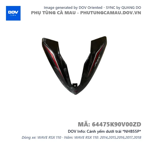 Cánh yếm dưới trái *NHB55P* — 64475K90V00ZD