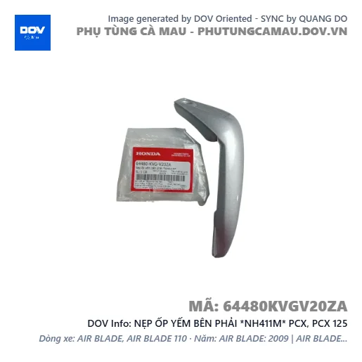 NẸP ỐP YẾM BÊN PHẢI *NH411M* PCX, PCX 125 — 64480KVGV20ZA
