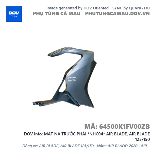 MẶT NẠ TRƯỚC PHẢI *NHC04* AIR BLADE, AIR BLADE 125/150 — 64500K1FV00ZB