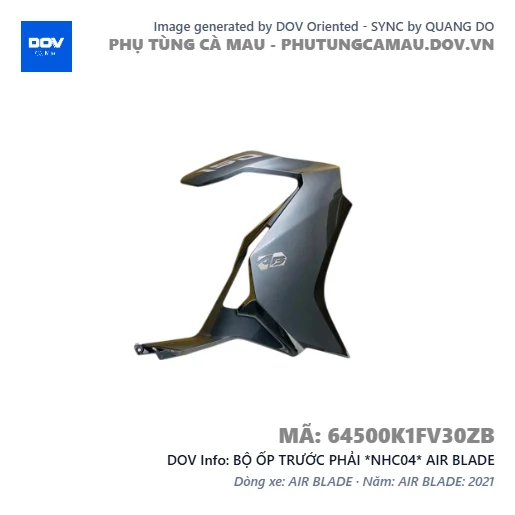 BỘ ỐP TRƯỚC PHẢI *NHC04* AIR BLADE — 64500K1FV30ZB