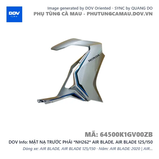MẶT NẠ TRƯỚC PHẢI *NH262* AIR BLADE, AIR BLADE 125/150 — 64500K1GV00ZB