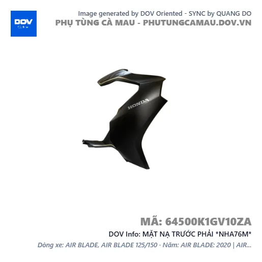 MẶT NẠ TRƯỚC PHẢI *NHA76M*  — 64500K1GV10ZA