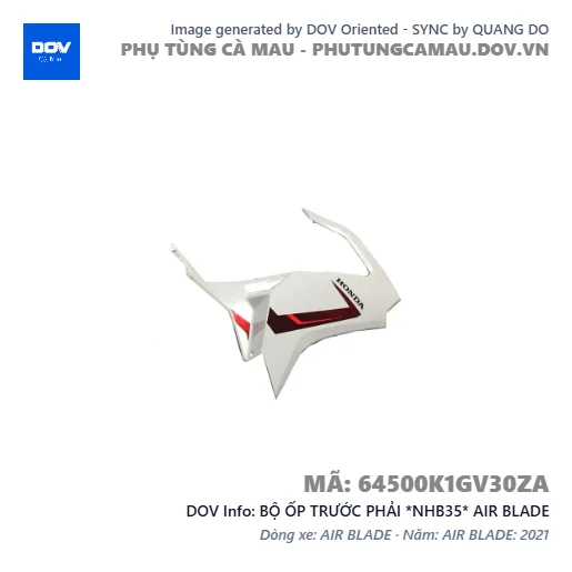 BỘ ỐP TRƯỚC PHẢI *NHB35* AIR BLADE — 64500K1GV30ZA