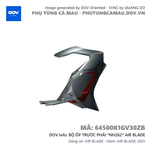 BỘ ỐP TRƯỚC PHẢI *NH262* AIR BLADE — 64500K1GV30ZB