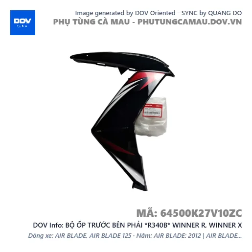 BỘ ỐP TRƯỚC BÊN PHẢI *R340B* WINNER R, WINNER X — 64500K27V10ZC