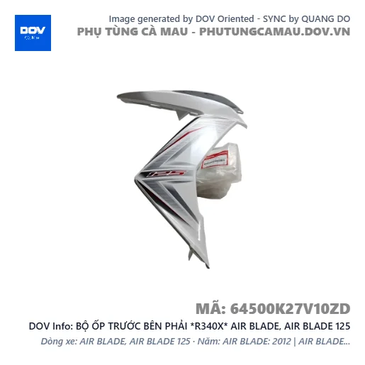 BỘ ỐP TRƯỚC BÊN PHẢI *R340X* AIR BLADE, AIR BLADE 125 — 64500K27V10ZD
