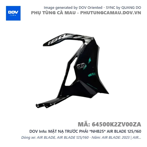 MẶT NẠ TRƯỚC PHẢI *NHB25* AIR BLADE 125/160 — 64500K2ZV00ZA