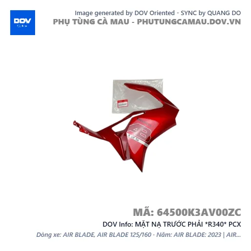 MẶT NẠ TRƯỚC PHẢI *R340* PCX — 64500K3AV00ZC