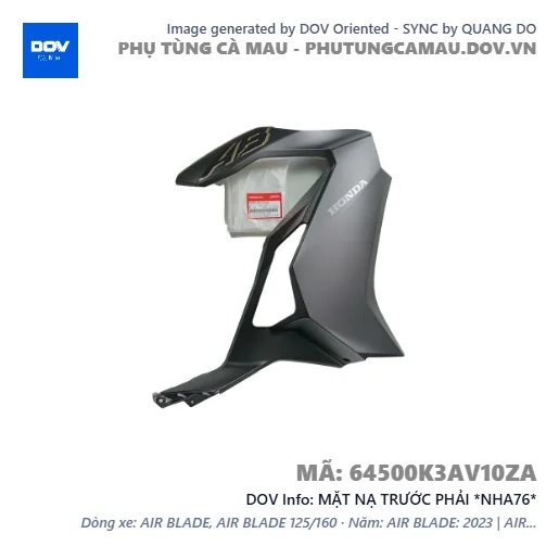 MẶT NẠ TRƯỚC PHẢI *NHA76*  — 64500K3AV10ZA