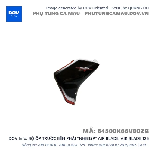 BỘ ỐP TRƯỚC BÊN PHẢI *NHB35P* AIR BLADE, AIR BLADE 125 — 64500K66V00ZB