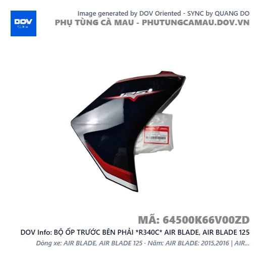 BỘ ỐP TRƯỚC BÊN PHẢI *R340C* AIR BLADE, AIR BLADE 125 — 64500K66V00ZD