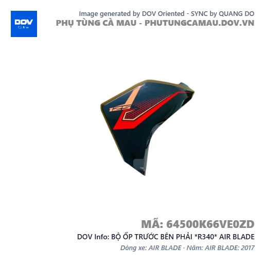 BỘ ỐP TRƯỚC BÊN PHẢI *R340* AIR BLADE — 64500K66VE0ZD
