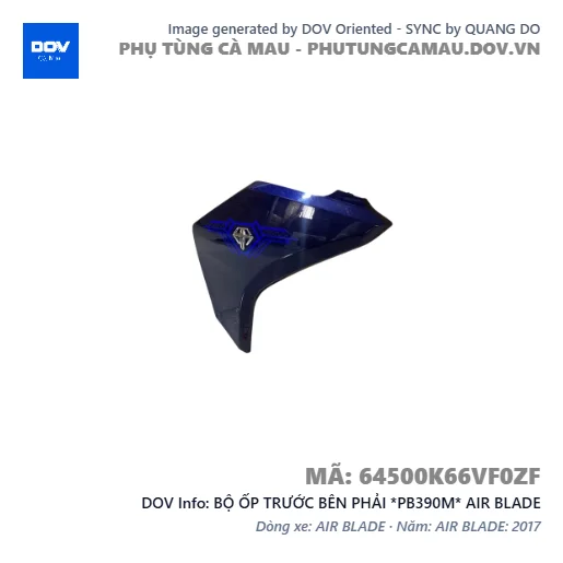 BỘ ỐP TRƯỚC BÊN PHẢI *PB390M* AIR BLADE — 64500K66VF0ZF