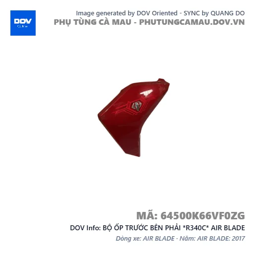BỘ ỐP TRƯỚC BÊN PHẢI *R340C* AIR BLADE — 64500K66VF0ZG