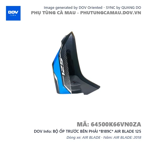 BỘ ỐP TRƯỚC BÊN PHẢI *B189C* AIR BLADE 125 — 64500K66VN0ZA