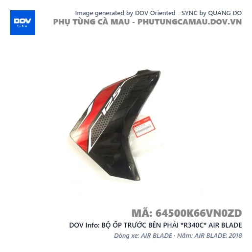 BỘ ỐP TRƯỚC BÊN PHẢI *R340C* AIR BLADE — 64500K66VN0ZD