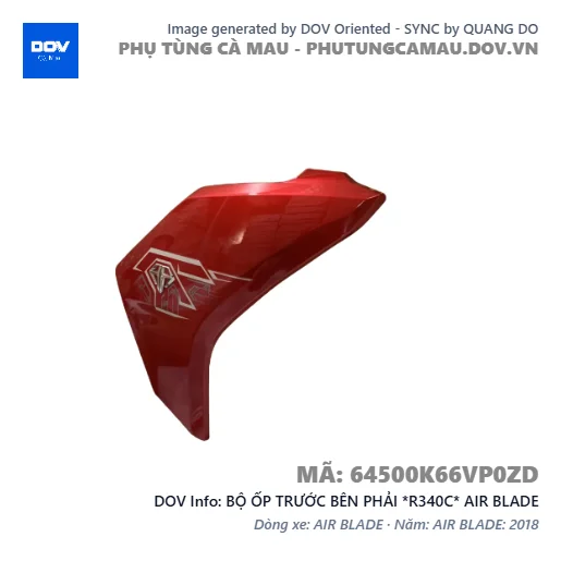 BỘ ỐP TRƯỚC BÊN PHẢI *R340C* AIR BLADE — 64500K66VP0ZD