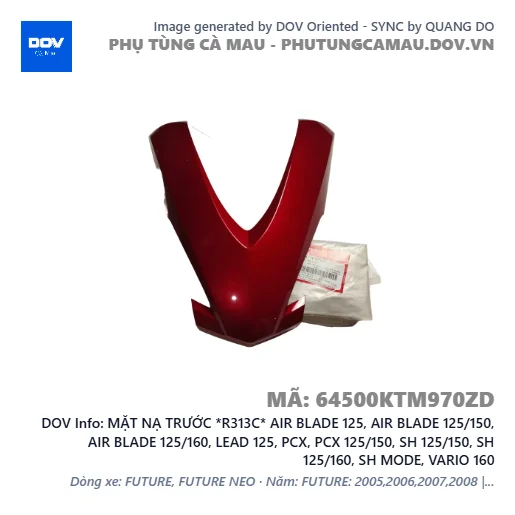 MẶT NẠ TRƯỚC *R313C* AIR BLADE 125, AIR BLADE 125/150, AIR BLADE 125/160, LEAD 125, PCX, PCX 125/150, SH 125/150, SH 125/160, SH MODE, VARIO 160 — 64500KTM970ZD