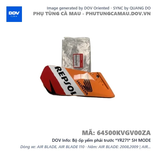 Bộ ốp yếm phải trước *YR271* SH MODE — 64500KVGV00ZA