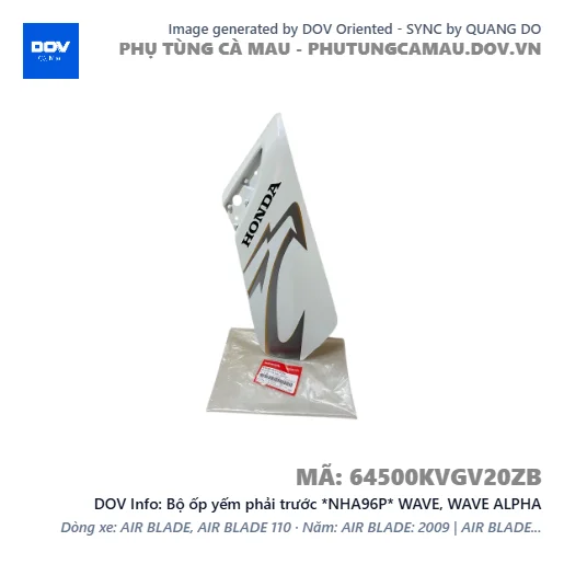 Bộ ốp yếm phải trước *NHA96P* WAVE, WAVE ALPHA — 64500KVGV20ZB