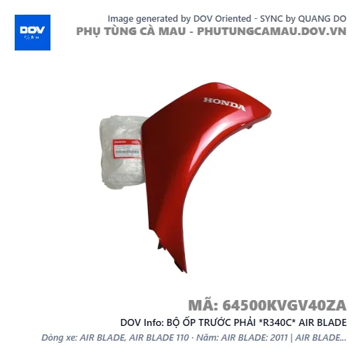 BỘ ỐP TRƯỚC PHẢI *R340C* AIR BLADE — 64500KVGV40ZA