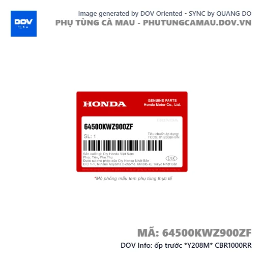 ốp trước *Y208M* CBR1000RR — 64500KWZ900ZF