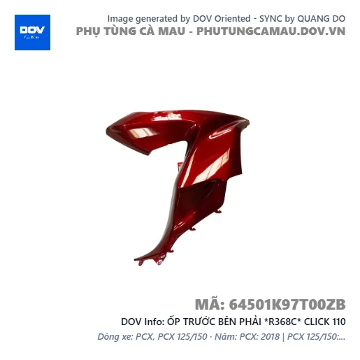 ỐP TRƯỚC BÊN PHẢI *R368C* CLICK 110 — 64501K97T00ZB