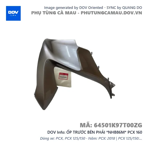 ỐP TRƯỚC BÊN PHẢI *NHB86M* PCX 160 — 64501K97T00ZG