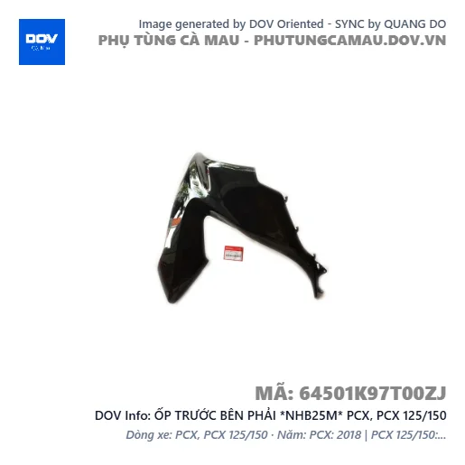 ỐP TRƯỚC BÊN PHẢI *NHB25M* PCX, PCX 125/150 — 64501K97T00ZJ