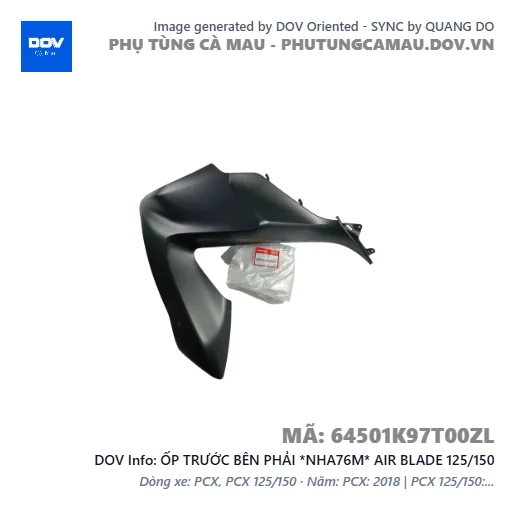 ỐP TRƯỚC BÊN PHẢI *NHA76M* AIR BLADE 125/150 — 64501K97T00ZL