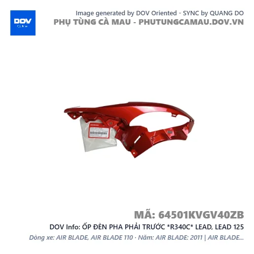 ỐP ĐÈN PHA PHẢI TRƯỚC *R340C* LEAD, LEAD 125 — 64501KVGV40ZB
