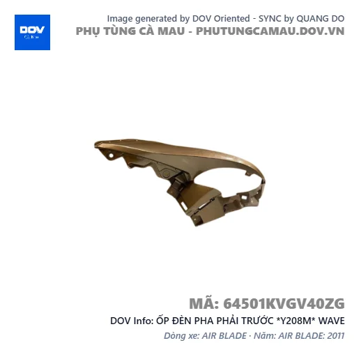 ỐP ĐÈN PHA PHẢI TRƯỚC *Y208M* WAVE — 64501KVGV40ZG
