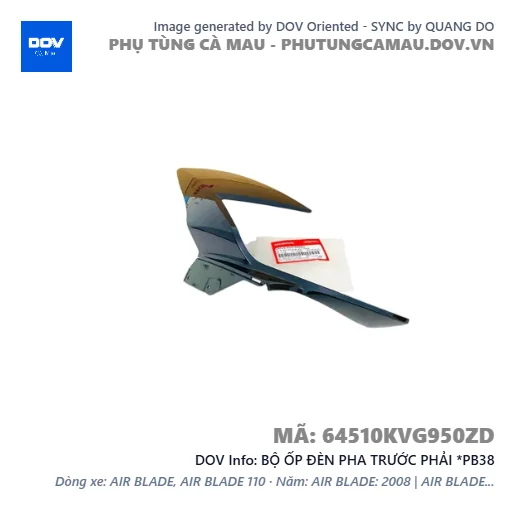 BỘ ỐP ĐÈN PHA TRƯỚC PHẢI *PB38  — 64510KVG950ZD