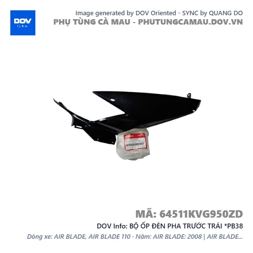 BỘ ỐP ĐÈN PHA TRƯỚC TRÁI *PB38  — 64511KVG950ZD