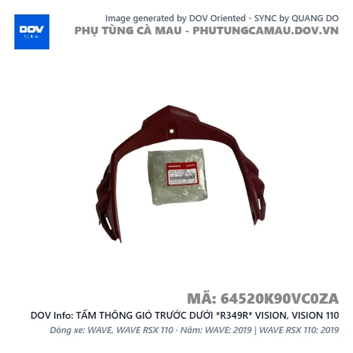TẤM THÔNG GIÓ TRƯỚC DƯỚI *R349R* VISION, VISION 110 — 64520K90VC0ZA