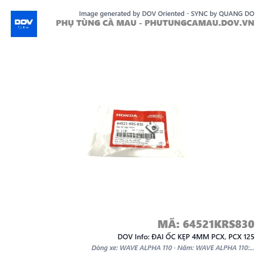 ĐAI ỐC KẸP 4MM PCX, PCX 125 — 64521KRS830