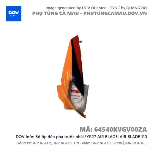Bộ ốp đèn pha trước phải *YR27 AIR BLADE, AIR BLADE 110 — 64540KVGV00ZA