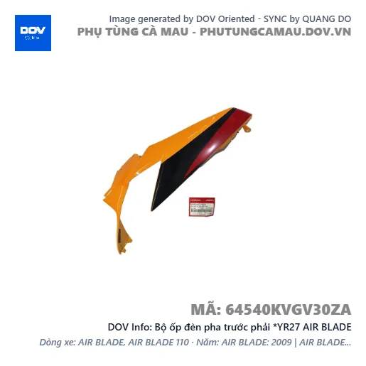 Bộ ốp đèn pha trước phải *YR27 AIR BLADE — 64540KVGV30ZA