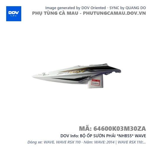 BỘ ỐP SƯỜN PHẢI *NHB55* WAVE — 64600K03M30ZA