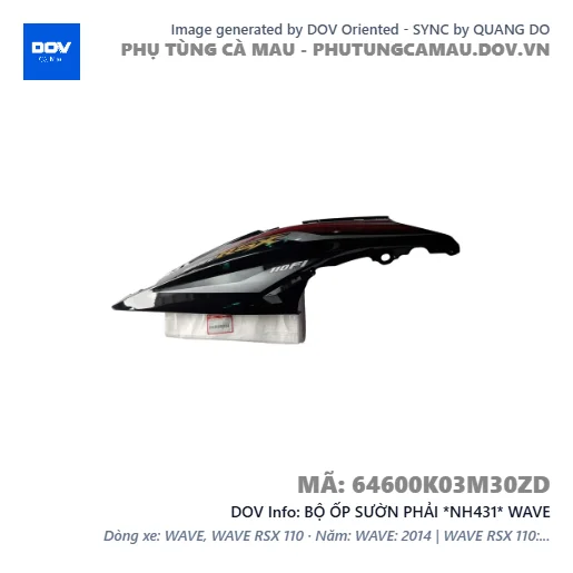BỘ ỐP SƯỜN PHẢI *NH431* WAVE — 64600K03M30ZD