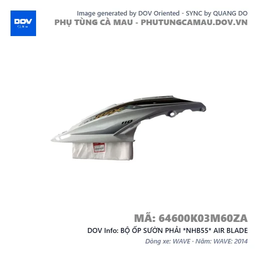 BỘ ỐP SƯỜN PHẢI *NHB55* AIR BLADE — 64600K03M60ZA